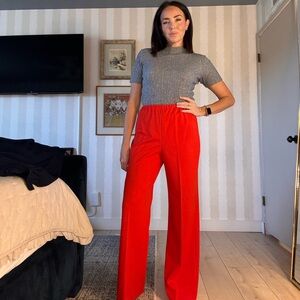 Hot red wide leg trouser